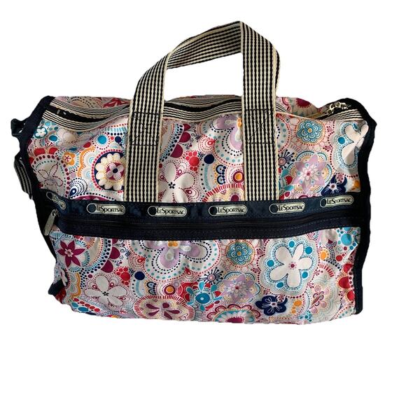 LeSportSac Floral Medium (15x12.5x8) Weekender Travel Duffel Bag - Picture 1 of 16